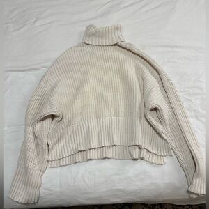 Madewell Cream Knit Turtleneck Sweater